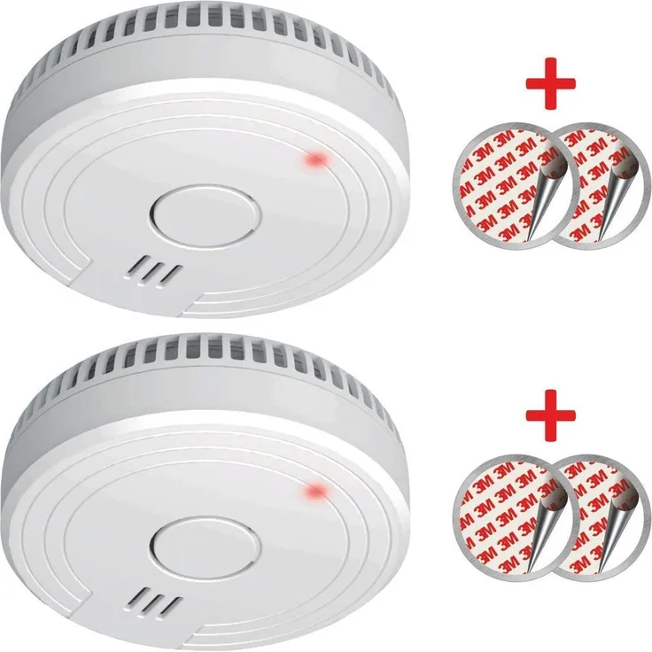 ELRO FS1805 2-Pack Rauchmelder mit Magnetklebe Kit, Batterie und -DIN EN14604, Weiß, 2 Stück