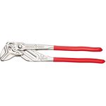 KNIPEX 86 03 400 Zangenschlüssel XL Zange und Schraubenschlüssel in einem Werkzeug mit Kunststoff überzogen verchromt 400 mm