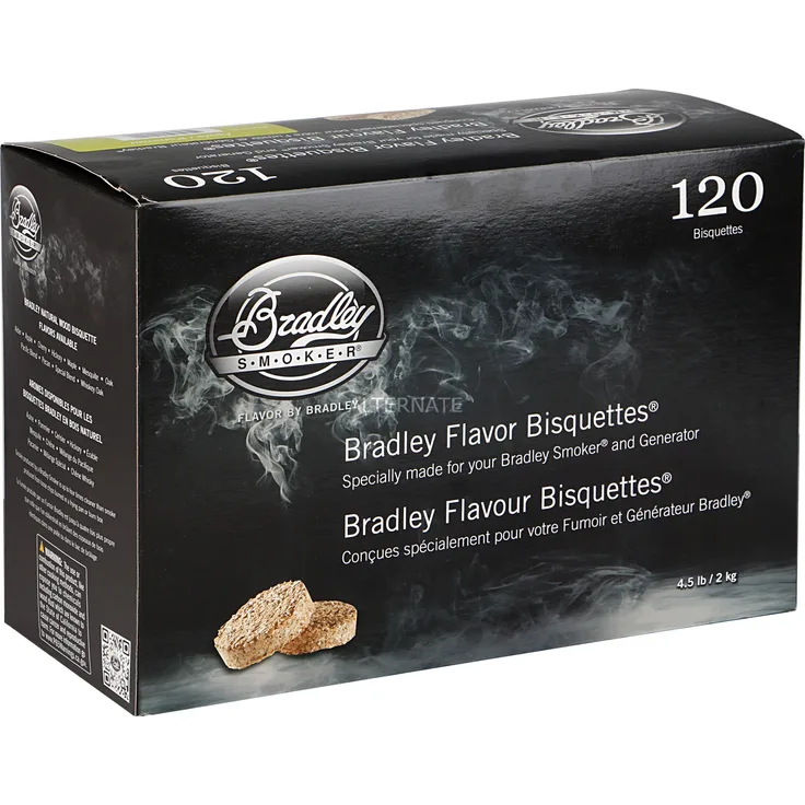 Bradley Apfel Bisquetten, 120 Stück Räucherholz, für Bradley Smoker