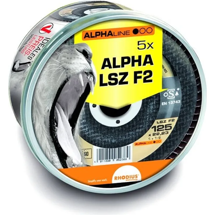 Rhodius Schleifscheiben LSZF2'' ''125 x 22,23 mm K 40 für Edelstahl 5 Stück''