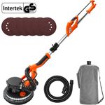 Monzana Trockenbauschleifer 750 Watt Selbstreinigungsfunktion mit Absaugbeutel 6x Ø 225 mm Schleifscheiben LED-Licht