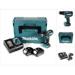 Makita DHP485RGJ Akku Schlagbohrschrauber 18V 50Nm + 2x Akku 6,0Ah + Schnellladegerät + Makpac