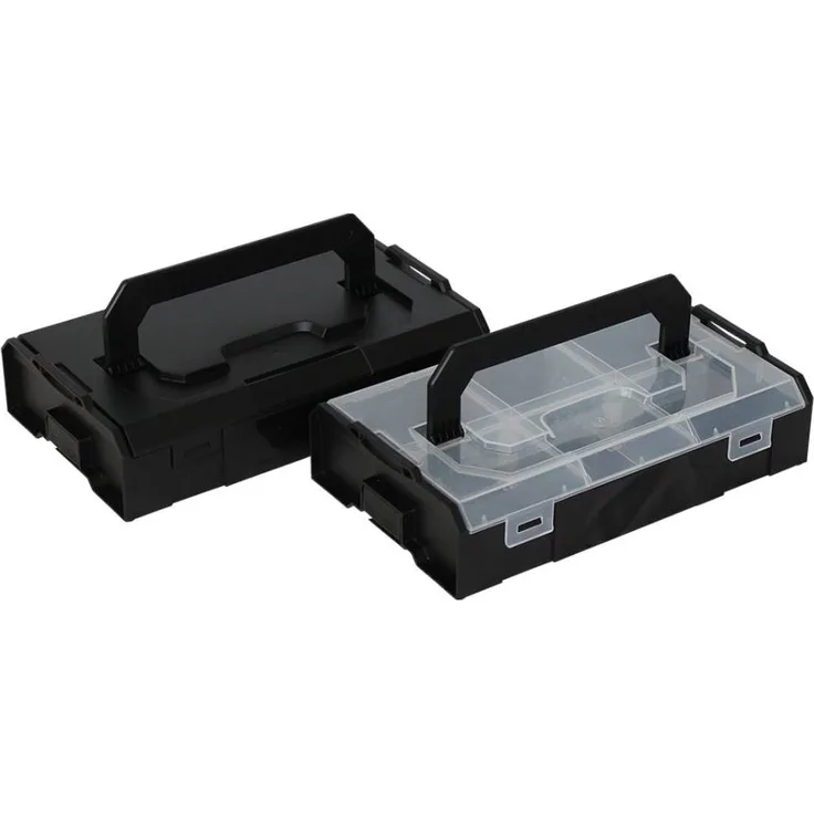 BS Systems L-BOXX Mini opak BSSVerkehrsschwarz mit anthrazitgrauen Koppelhebeln