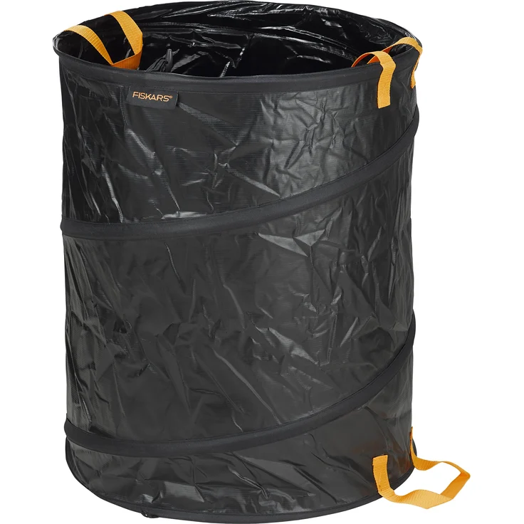 Fiskars Großer PopUp-Gartensack mit Griffen, Fassungsvermögen: 172 Liter, Schwarz-Orange, Solid, 1015647 – Bild 1