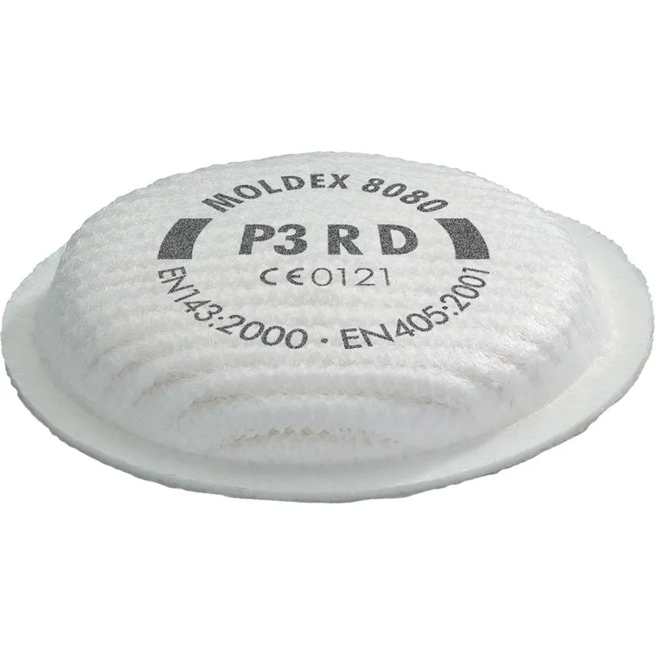 MOLDEX 865027 Austauschbare Partikelfilter P 3 Nummer 8080, passend zu Mehrwegmaske, bis 30-fach MAK, VPE 8, 8 Stück