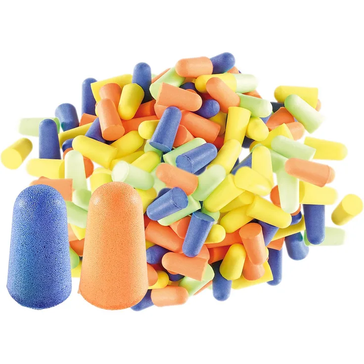 newgen medicals Gehörschutz-Ohrstöpsel, 100 Stück in 4 Farben, Dämmwert 33 dB