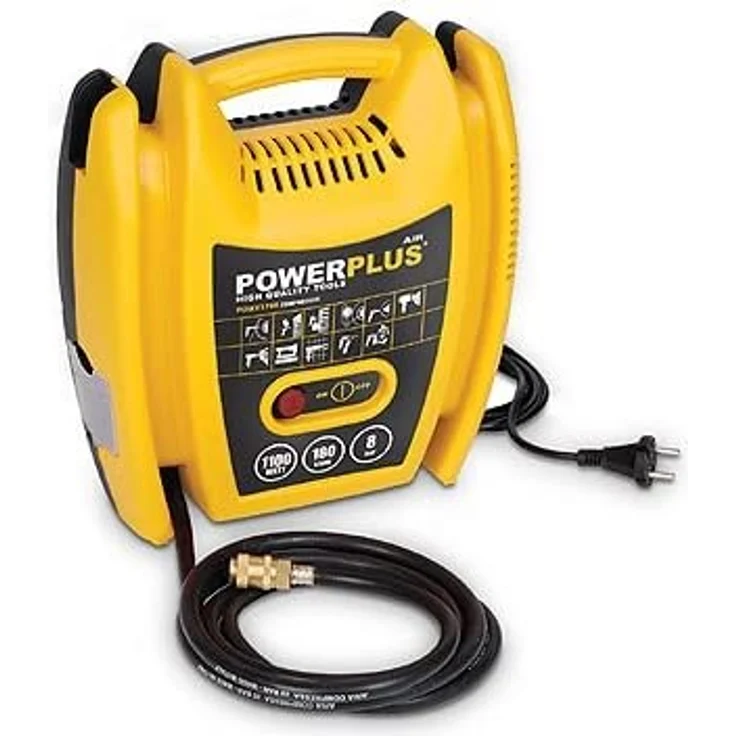 VARO POWX1705 elektrischer Druckluft Kompressor tragbar, 1.100 Watt 1,5 PS max. 8 bar, inkl. Zubehör Anschluß 230 Volt – Bild 5