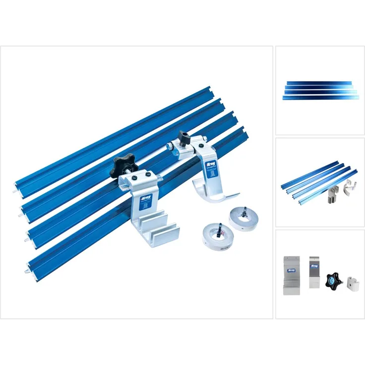 KREG Trak & Stop System Schienen Set mit Anschlägen metrisch 8-tlg. ( KMS8000M )