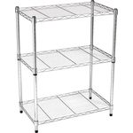AmazonBasics Lagerregal mit 3 Regalböden, bis zu 115 kg pro Regalboden, Chrom