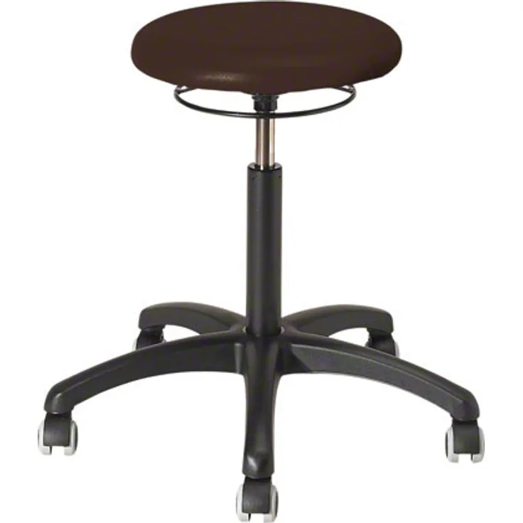 Drehhocker Standard mit Polster und Rollen, Braun