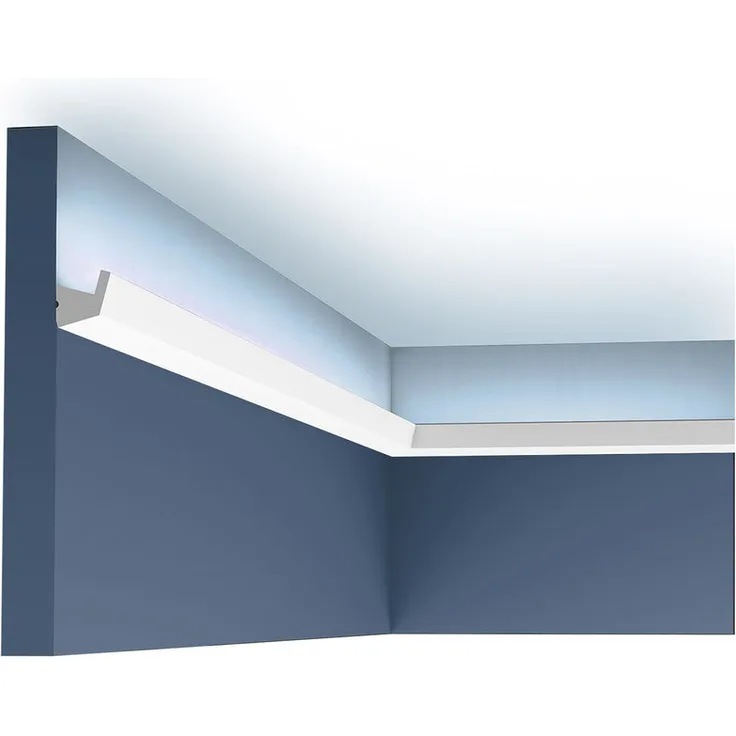 Eckleiste Decor CX189 AXXENT Eckleiste für Indirekte Beleuchtung Zierleiste Stuckleiste modernes Design weiß 2 m - Orac