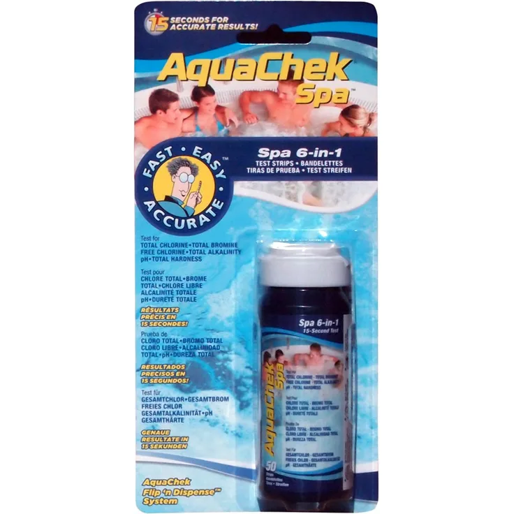 Aquachek 6-in - 1 Wassertester Chlor/Brom, Blau/Weiß