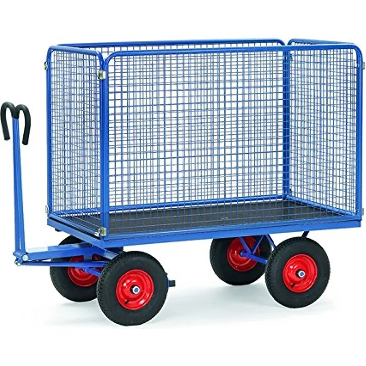 Fetra Transportgeräte mtmgh443 V Schubkarre, Rad Grillrost aus Kautschuk, 1550 mm Länge x 850 mm Breite x 1415 mm Höhe