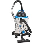 Vacmaster Nasssauger Industriestaubsauger Edelstahl 30L Behältergröße, 230 Air Watt Saugleistung mit Steckdose für Einschaltautomatik mit Elektrowerkzeugen, Blasfunktion und Wasserablassöffnung Beutel