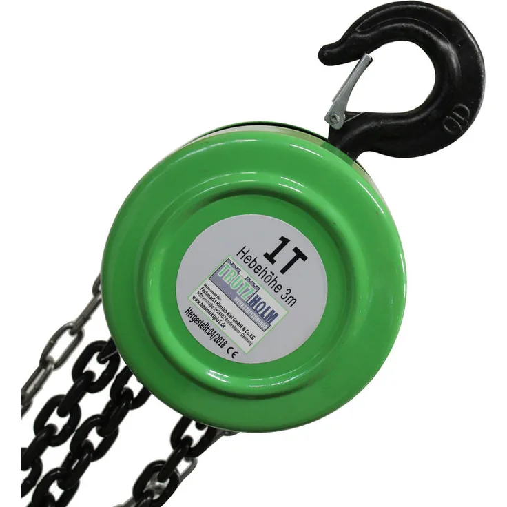 Baumarktplus - TrutzHolm Flaschenzug Seilzug Kettenzug Hebezug Ratschenzug 1000 kg - 1 t Tragkraft - 3000 mm - 3 m Hubhöhe - HSZ - rund