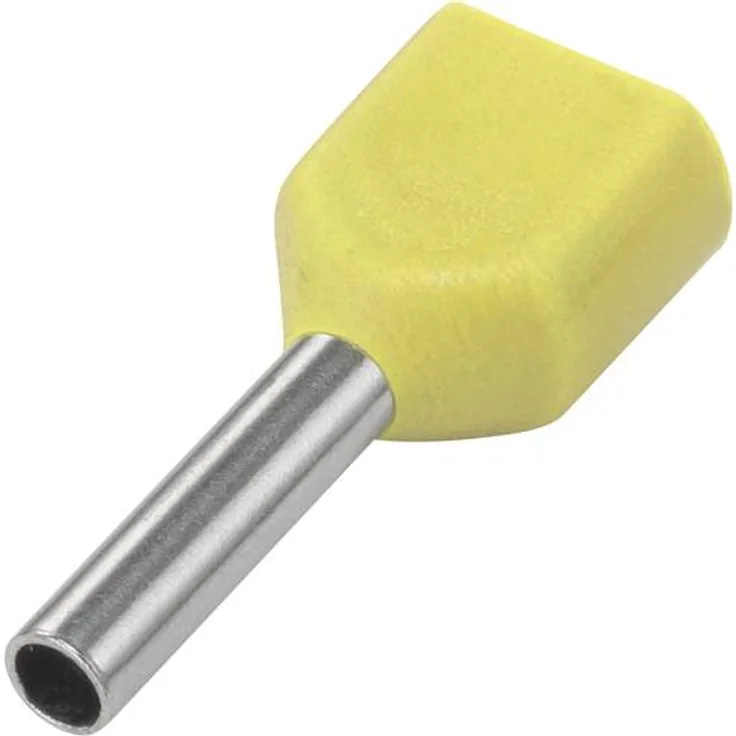TRU COMPONENTS 1091323 Zwillings-Aderendhülse 0.50mm² Teilisoliert Weiß 100St.