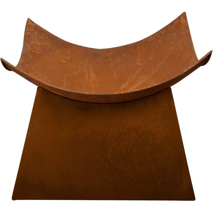 Feuerschale mit Sockel, rostig, 37 x 50 x 50 cm