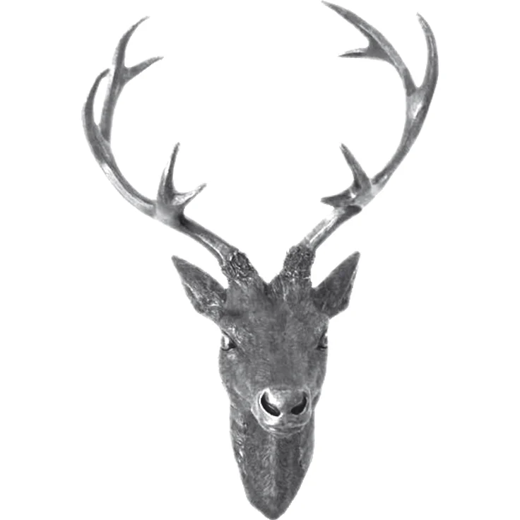 Hirschgeweih Silber Optik 10 Ender 40x30 cm Hirschkopf Wand Deko Jagd Geweih – Bild 1