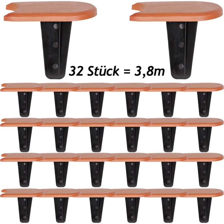 Prosper Plast ipak1-r624 382.7 X 11,5 cm''Plaska'' Stein Palisade – Terracotta (12-teilig)