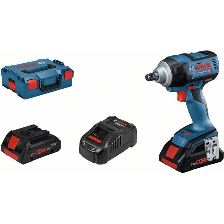 Bosch Professional Akku-Drehschlagschrauber GDS 18V-300, 2 Akku 18V 4.0Ah, Schnellladegerät 18V-40 - 06019D8202 – Bild 1