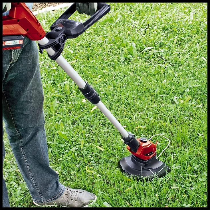 Einhell Akku Rasentrimmer GE-CT 18 Li Set Power X-Change Lithium Ionen, 18 V, 24 cm Schnittbreite, teleskopierbar, inkl. 2,0 Ah Akku und Ladegerät – Bild 2