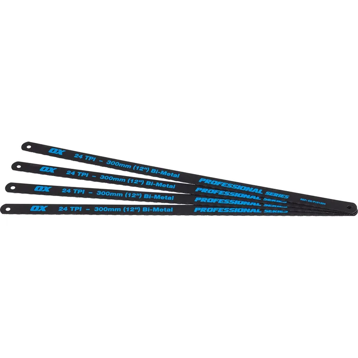 OX Pro 12'' Hacksaw Blades 24 TPI Pack 4