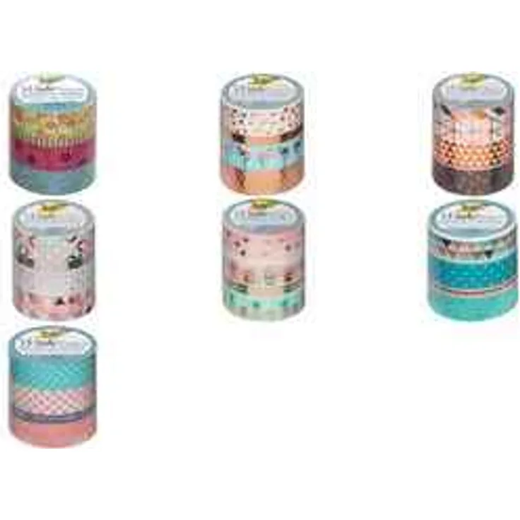 folia 26428 - Washi Tape, Klebeband aus Reispapier, Hotfoil kupfer III, 4er Set - ideal zum Verzieren und Dekorieren