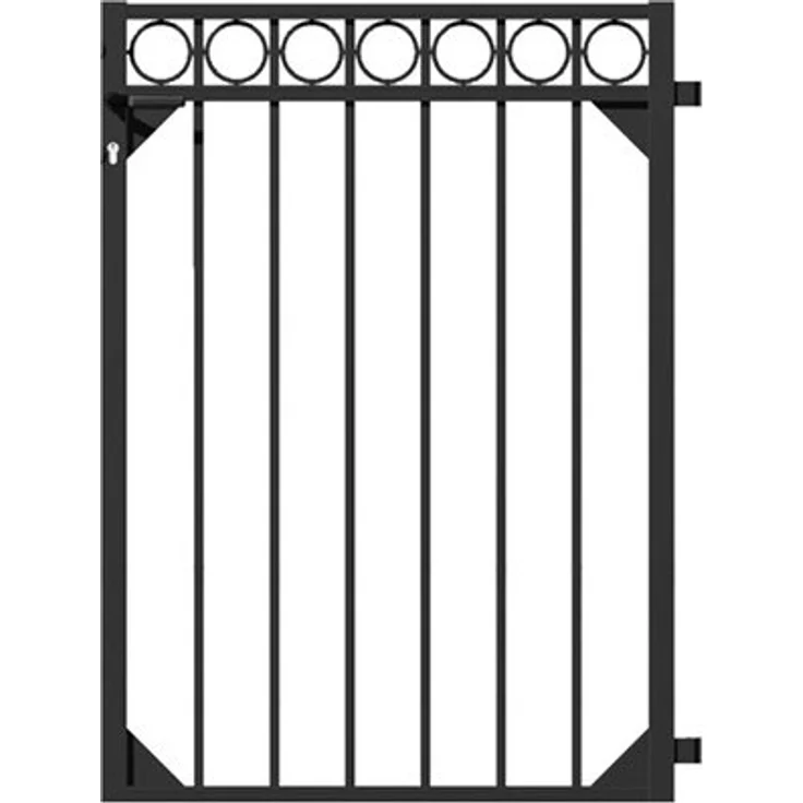 Metallzaun Einzeltor Circle anthrazit (RAL7016) 120 cm x 96,5 cm