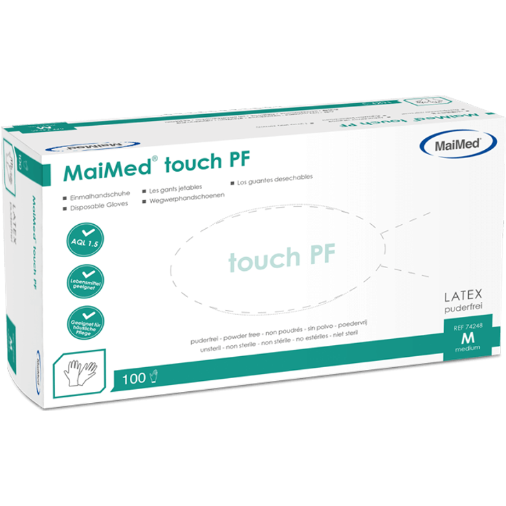 MAIMED MyClean touch PF Latex mikrogeraut Gr. L Pack a 100 Stück