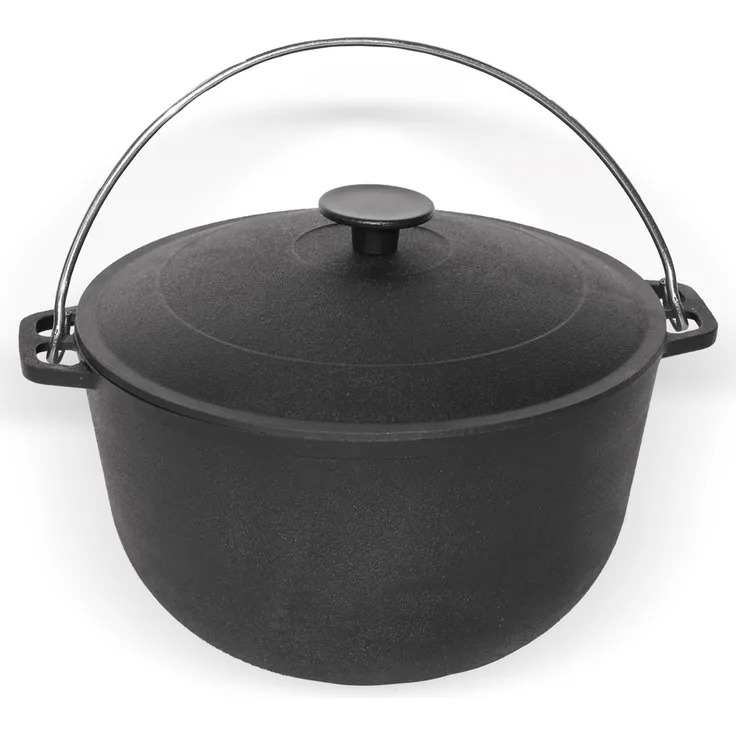 Kasan Gusseisen 6 Liter Camping Kochtopf mit Deckel und Bügel