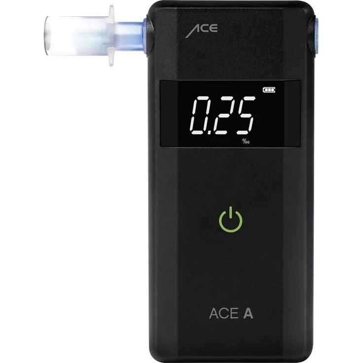 ACE AF-20 (107059) Alkoholtester Schwarz 0 bis 4 Verschiedene Einheiten anzeigbar, Alarm, inkl. Display, Countdown-Funktion