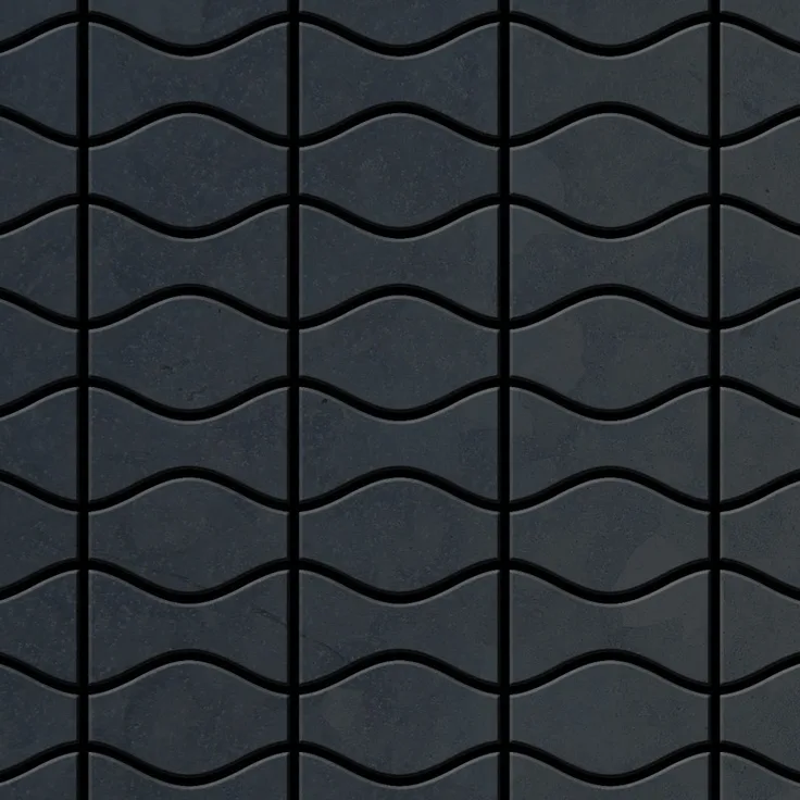 Mosaik Fliese massiv Metall Rohstahl gewalzt in grau 1,6mm stark ALLOY Kismet & Karma-RS Designed by Karim Rashid 0,86 m2