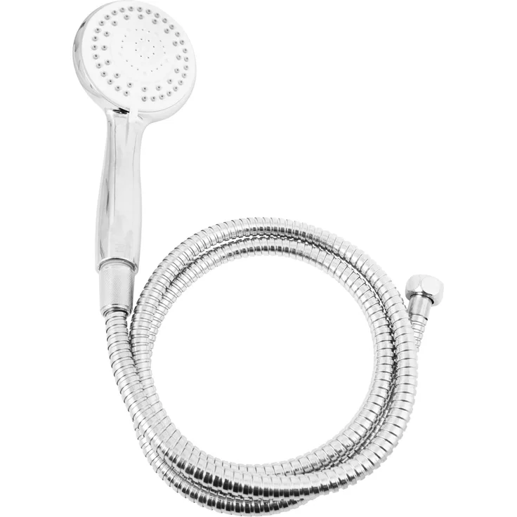 Werkzeyt Brause-Set ''Carballo'' - Handbrause 100 mm - 5 Strahlarten: Normal-, Soft & Massagestrahl - Anti-Kalk & Wasserspareinsatz - 150 cm Brauseschlauch - Set für Dusche & Badewanne - SA330795