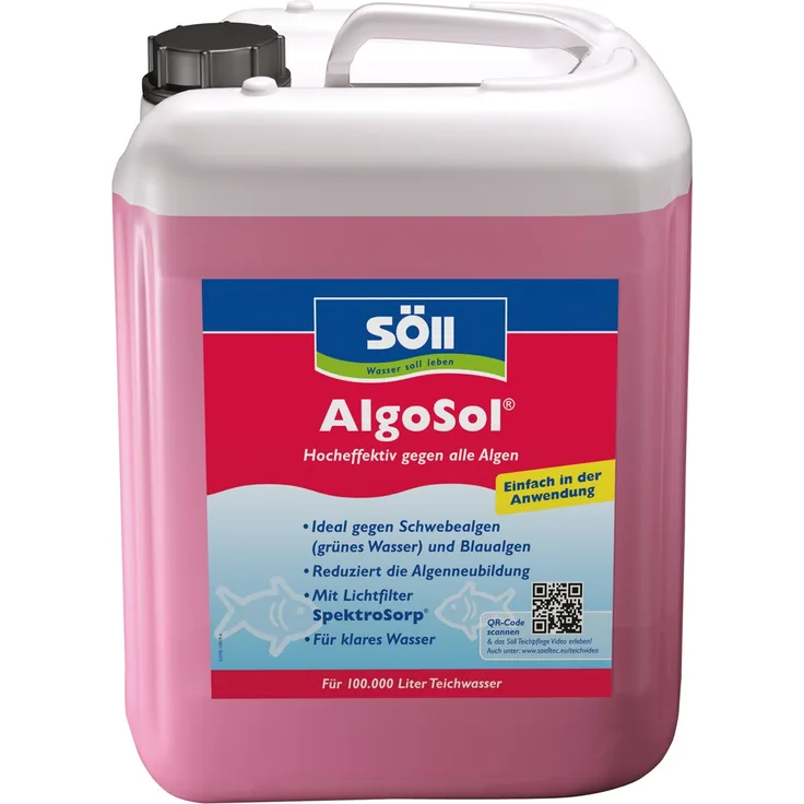 Söll Algenentferner 5 Liter Algosol für 100 Qbm Teichwasser