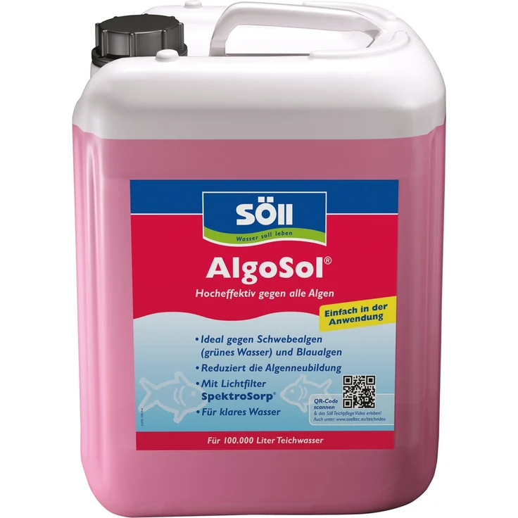 Söll Algenentferner 5 Liter Algosol für 100 Qbm Teichwasser