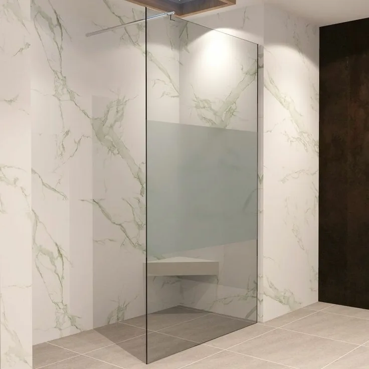 Walk In Dusche Duschwand Duschabtrennung Teilsatiniert Edelstahl 120x200cm 10mm WMF740