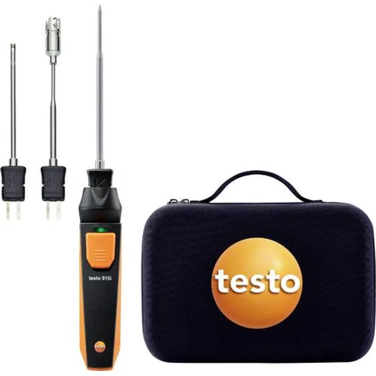 Testo Temperaturfühler Set -20 bis +50°C mit Bluetooth-Anbindung an Smartphones, mit Luftfühler, mit Tauch-- Einstechfühler, mit