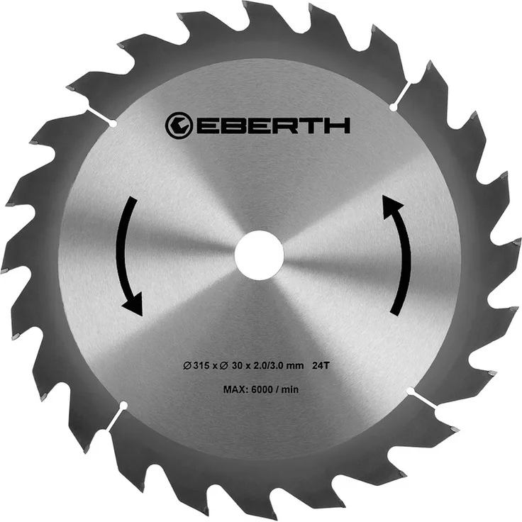 Eberth - Hartmetall-Kreissägeblatt für Holzschnitte (315 x 3,0 x 30 mm, 24 Zähne, lange Lebensdauer)