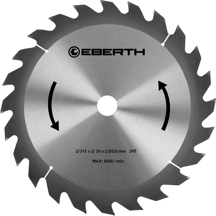 Eberth - Hartmetall-Kreissägeblatt für Holzschnitte (315 x 3,0 x 30 mm, 24 Zähne, lange Lebensdauer) – Bild 1