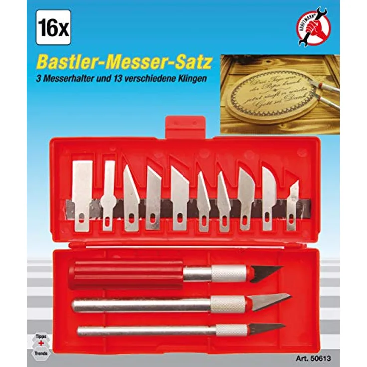 Kraftmann 50613 | Bastlermesser-Satz | 16-tlg.