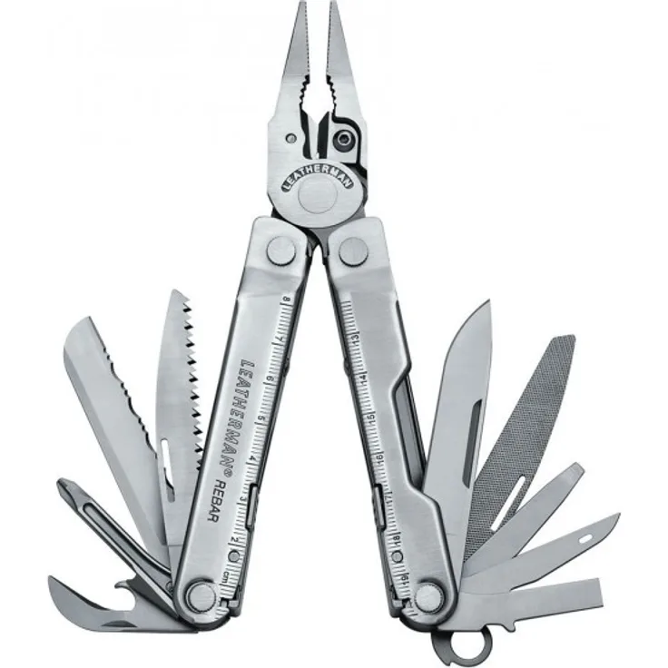 Leatherman LTG831560 Rebar Multifunktionswerkzeug inklusiv Lederholster Box, Edelstahl