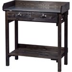 dobar 29031e Praktischer Pflanztisch mit 2 Schubladen und Ablagefläche, 79 x 39 x 90 cm, Fichte, Schwarz