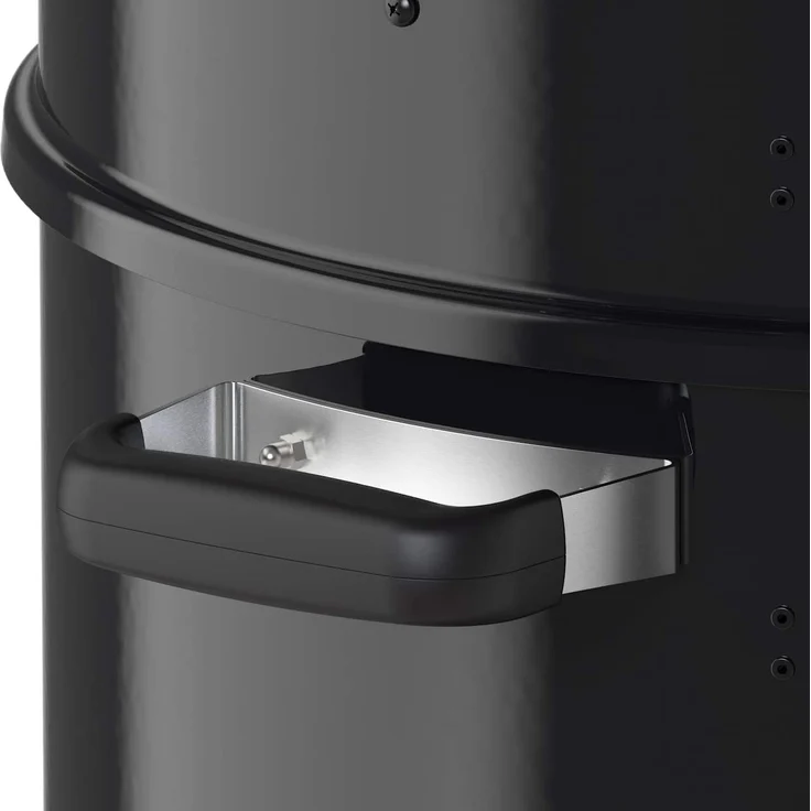 RÖSLE Smoker No. 1 F50-S, Stahl schwarz, 69 x 68 x 136 cm, als Holzkohlegrill verwendbar, Deckelscharnier, integrierter Wasserbehälter (7 l) für gleichbleibende Temperatur – Bild 2