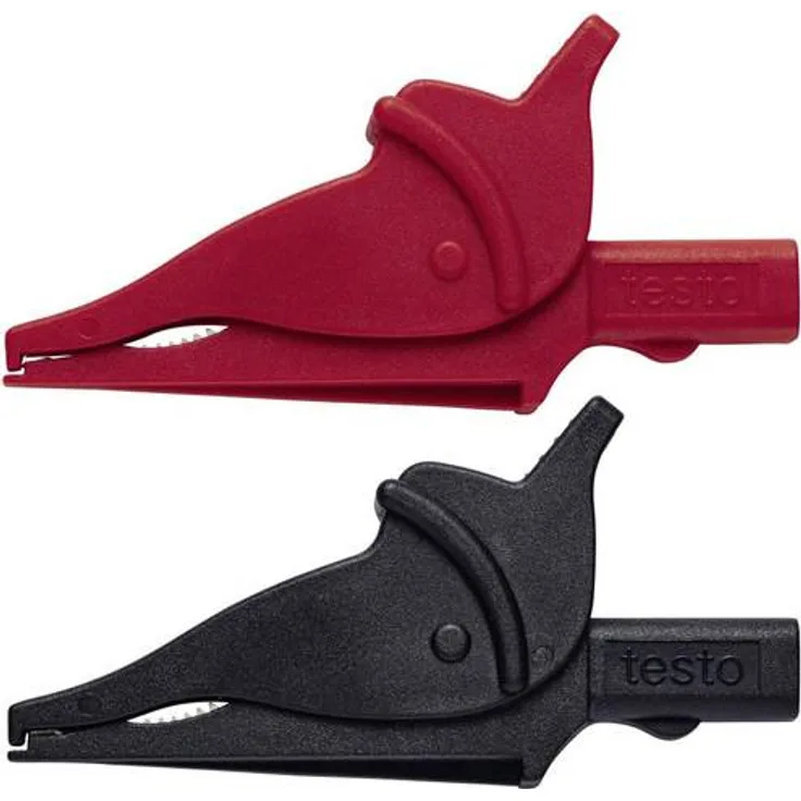 Testo 0590 0008 Krokodilklemmen-Set Buchse 4mm CAT III 600V Schwarz, Rot