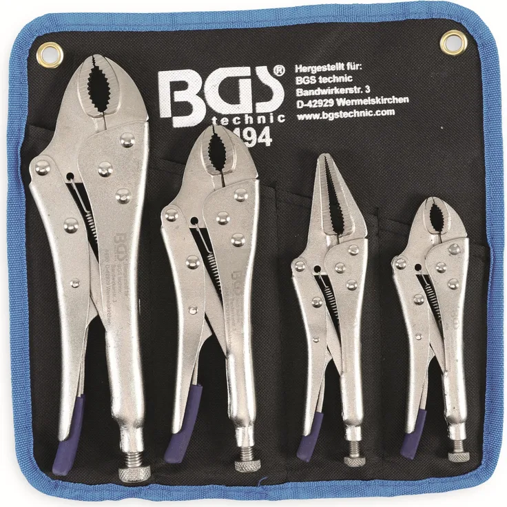 BGS 494 | Gripzangen-Satz | 4-tlg. | Gripzange 125 - 180 - 250 mm | Langbeck-Gripzange 150 mm | inkl. Tasche