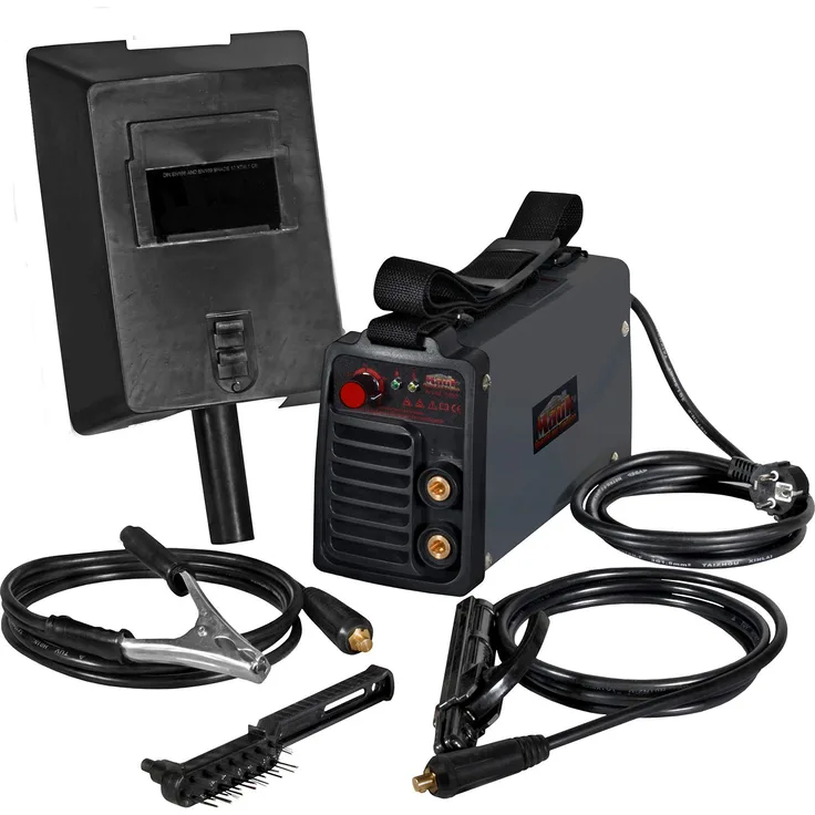 Mauk Mini Schweißgerät Inverter Schweißgerät Elektroden E-Hand MMA (20-80 A, Elektrode 1,6 mm - 2,5 mm, inkl. Zubehör)
