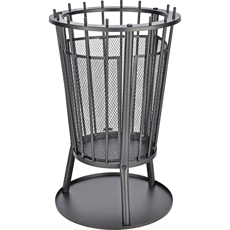 HI Feuerkorb mit Funkenschutz Schwarz 40 x 61 cm – Bild 1