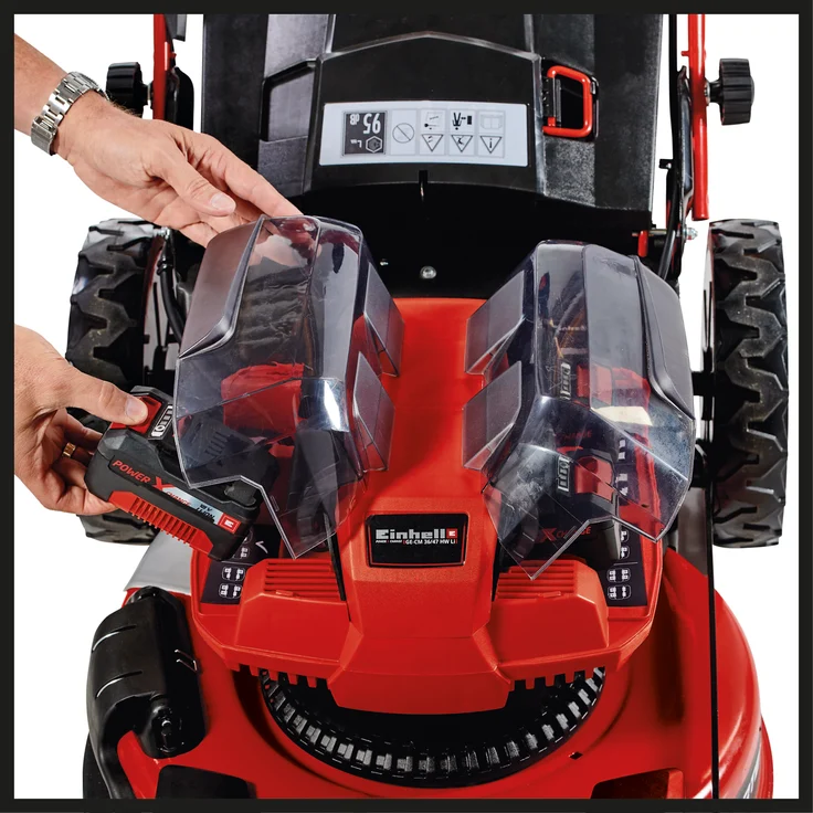 Einhell Akku-Rasenmäher GE-CM 36-47 S HW Li Power X-Change - Li-Ion, 36 V, 47 cm Schnittbreite, Highwheeler, bürstenloser Elektromotor, inkl. 4 x 4,0 Ah Akku, 2 x PXC-Twincharger - – Bild 8