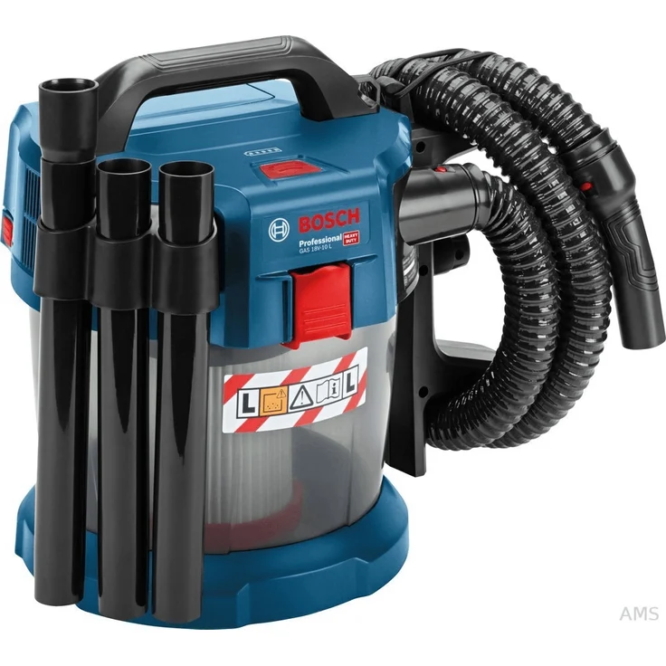 Bosch Professional 18V System Akku Staubsauger GAS 18V-10 L (ohne Akkus und Ladegerät, mit Flachfaltenfilter, Bodendüse, Fugendüse, 1,6 m Schlauch, Volumenstrom bis zu 24 l-sec (Turbine)) – Bild 3