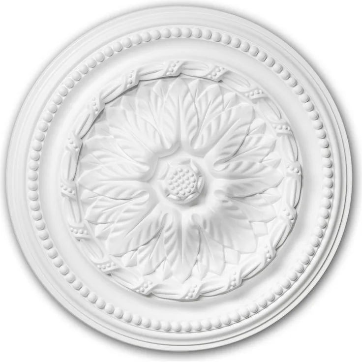 Profhome Decor - Rosette PROFHOME 156007 Deckenelement Zierelement Neo-Empire-Stil weiß Ø 40 cm